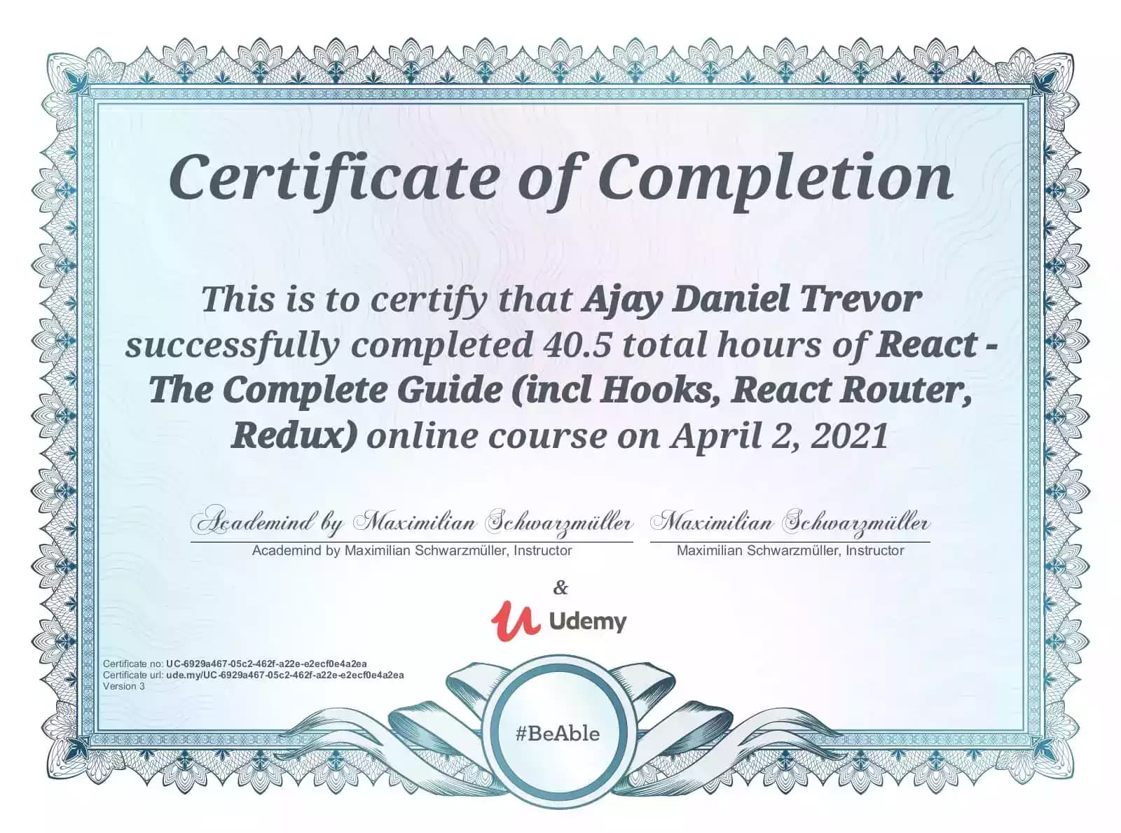 ReactJS Certificate